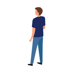 back young man avatar character icon vector illustration design