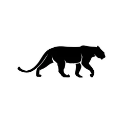 Foto op Plexiglas lion, tiger, jaguar, panther, cheetah vector black white background © avante_speed