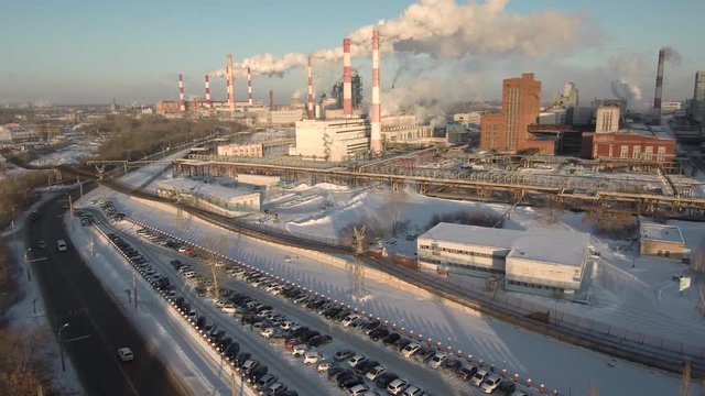 Bashkir Soda Company. Environmental pollution by the chemical plant for the production of soda ash.