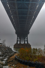 Manhattan Bridge in Fog