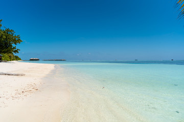 Maldives Island sea White sand Blue sky beautiful summer tropical ocean beach