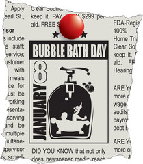 Classifieds newspaper Bubble Bath