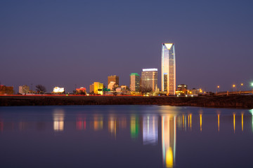 Fototapeta na wymiar Oklahoma City at Sunset