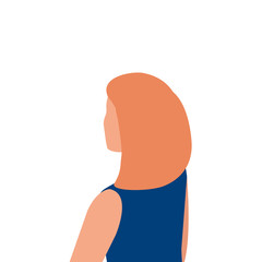 back beautiful woman avatar character icon vector illustration design