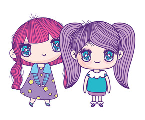 kids, cute little girls anime cartoon characters