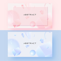 3D Abstract geometric elements background in two color option.