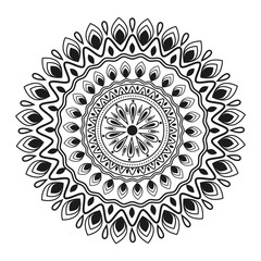 Circular Floral Mandala Pattern Design in Ethnic Style.