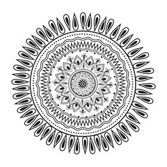 Ethnic Mandala Pattern Design in Line Art.