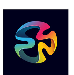 Colorful 3D rainbow abstract vector logo template