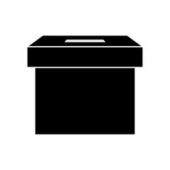 silhouette of ballot box carton isolated icon vector illustration design
