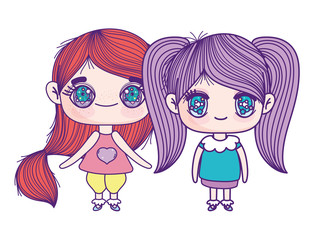 kids, cute little girls anime cartoon characters