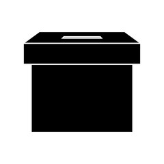 silhouette of ballot box carton isolated icon vector illustration design