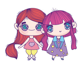 kids, cute little girls anime cartoon characters