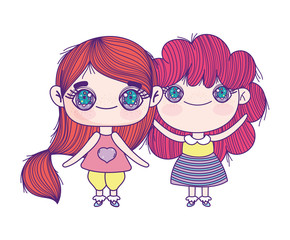 kids, cute little girls anime cartoon characters