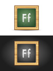 Letter F on chalkboard