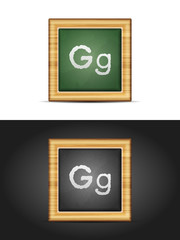 Letter G on chalkboard