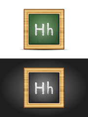 Letter H on chalkboard