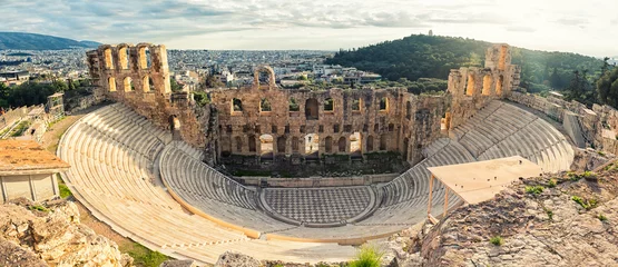 Cercles muraux Athènes Théâtre en plein air antique à l& 39 Acropole, Grèce.