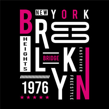 brooklyn - bridge typography design for t-shirt, Vector illustration