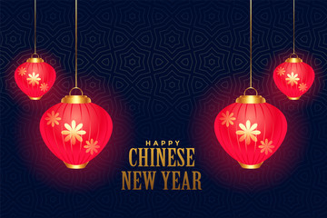 hanging glowing chinese lamps for new year decoration
