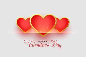 happy valentines day beautiful red hearts background design