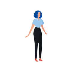 business woman elegant avatar character vector illustration design