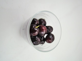 Cherries inside a glass