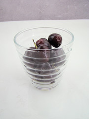 Cherries inside a glass