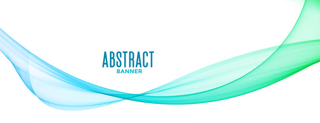 abstract blue transparent wavy lines banner design