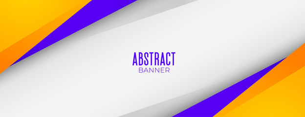 modern abstract yellow and purple geometric banner design