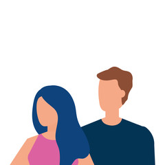 business couple elegant avatar character vector illustration design