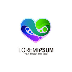 Love logo with abstract design template