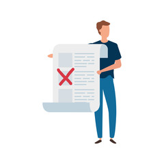 man with vote form isolated icon vector illustration design