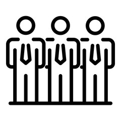 Business teamwork icon. Outline business teamwork vector icon for web design isolated on white background