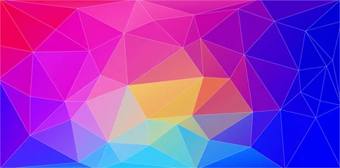 Poster Im Rahmen Flat multicolor triangle geometric wallpaper. Vector background © igor_shmel