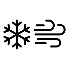 Climate wind snowflake icon. Outline climate wind snowflake vector icon for web design isolated on white background