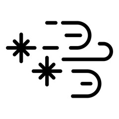Blizzard wind icon. Outline blizzard wind vector icon for web design isolated on white background