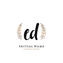 ED Initial handwriting logo vector