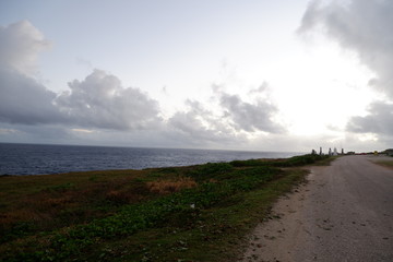 landscape with road and clouds