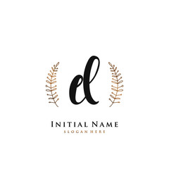 EL Initial handwriting logo vector