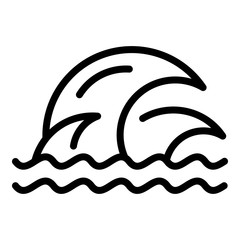Aqua tsunami icon. Outline aqua tsunami vector icon for web design isolated on white background