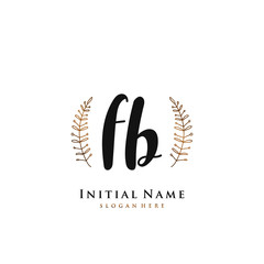FB Initial handwriting logo vector