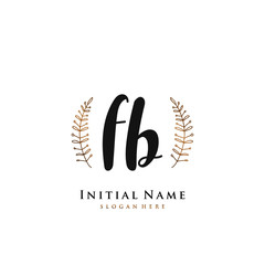 Fototapeta premium FB Initial handwriting logo vector