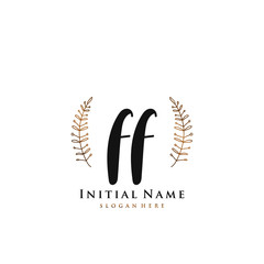 FF Initial handwriting logo vector