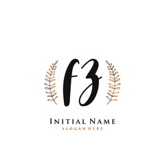 FZ Initial handwriting logo vector