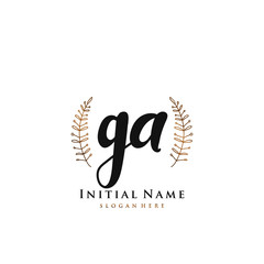 GA Initial handwriting logo vector