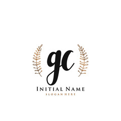 GC Initial handwriting logo vector