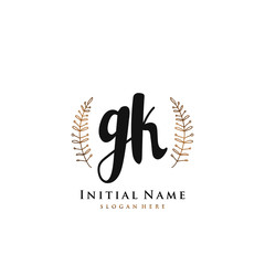 GK Initial handwriting logo vector