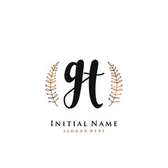 GT Initial handwriting logo vector