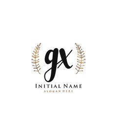 GX Initial handwriting logo vector